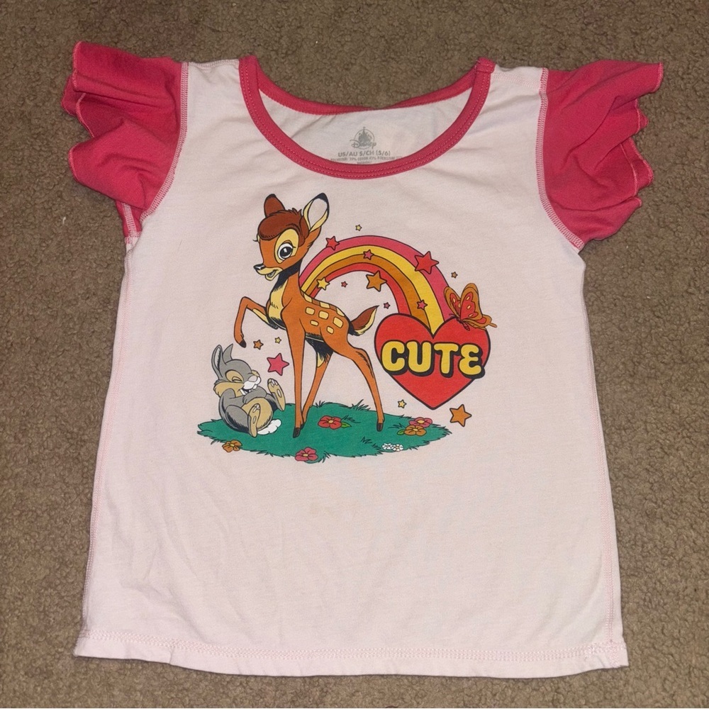 Disney Pink and White Bambi Tee